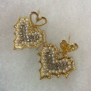 Fashion Women Crystal Rhinestone Heart Earrings Jewelry Gifts Valentines Day